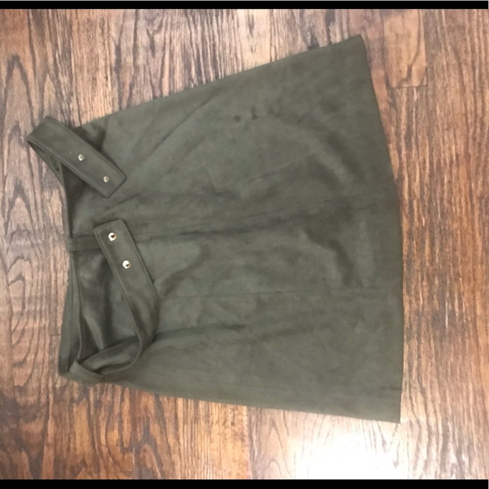 Faux Suede H&M Green Skirt